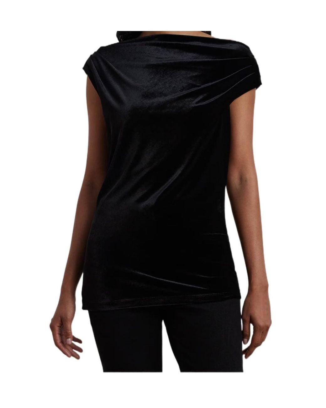 Ralph Lauren Black Kinthea Velvet Top