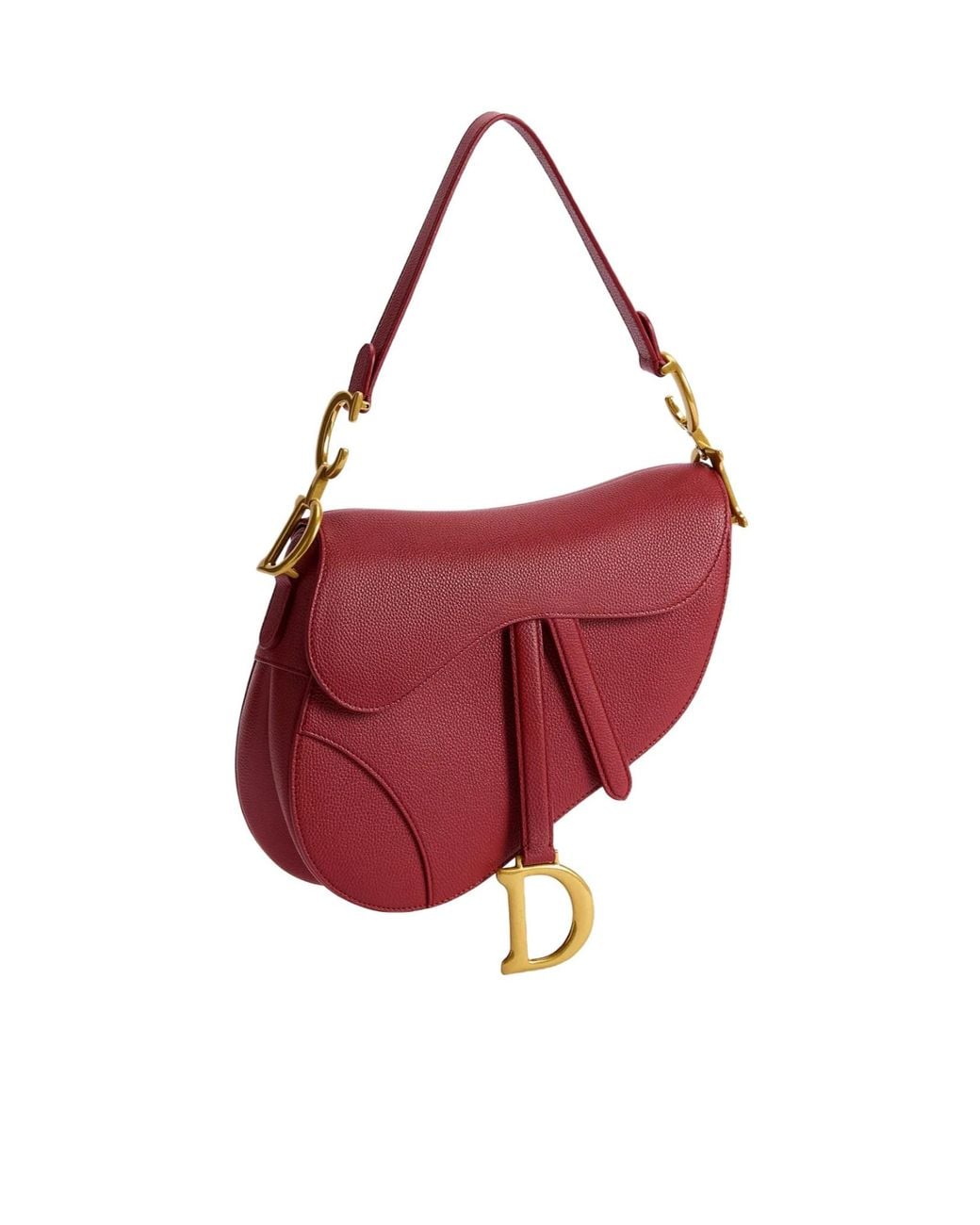 Dior Red Saddle Bag With Strap