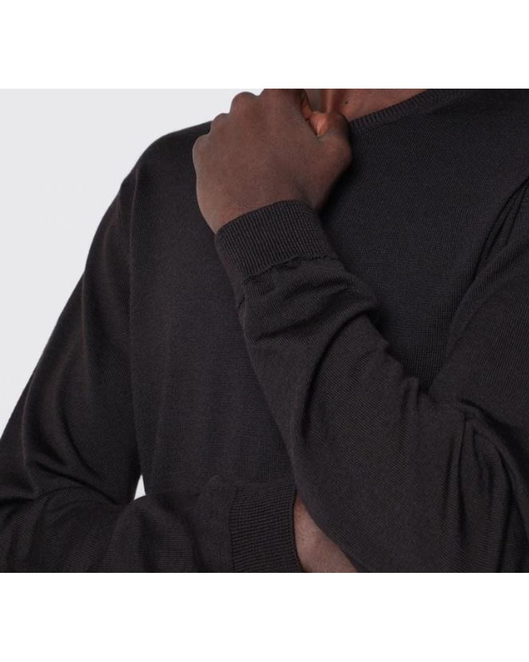 Roberto Collina Blue Fine-Knit Crew-Neck Sweater for men