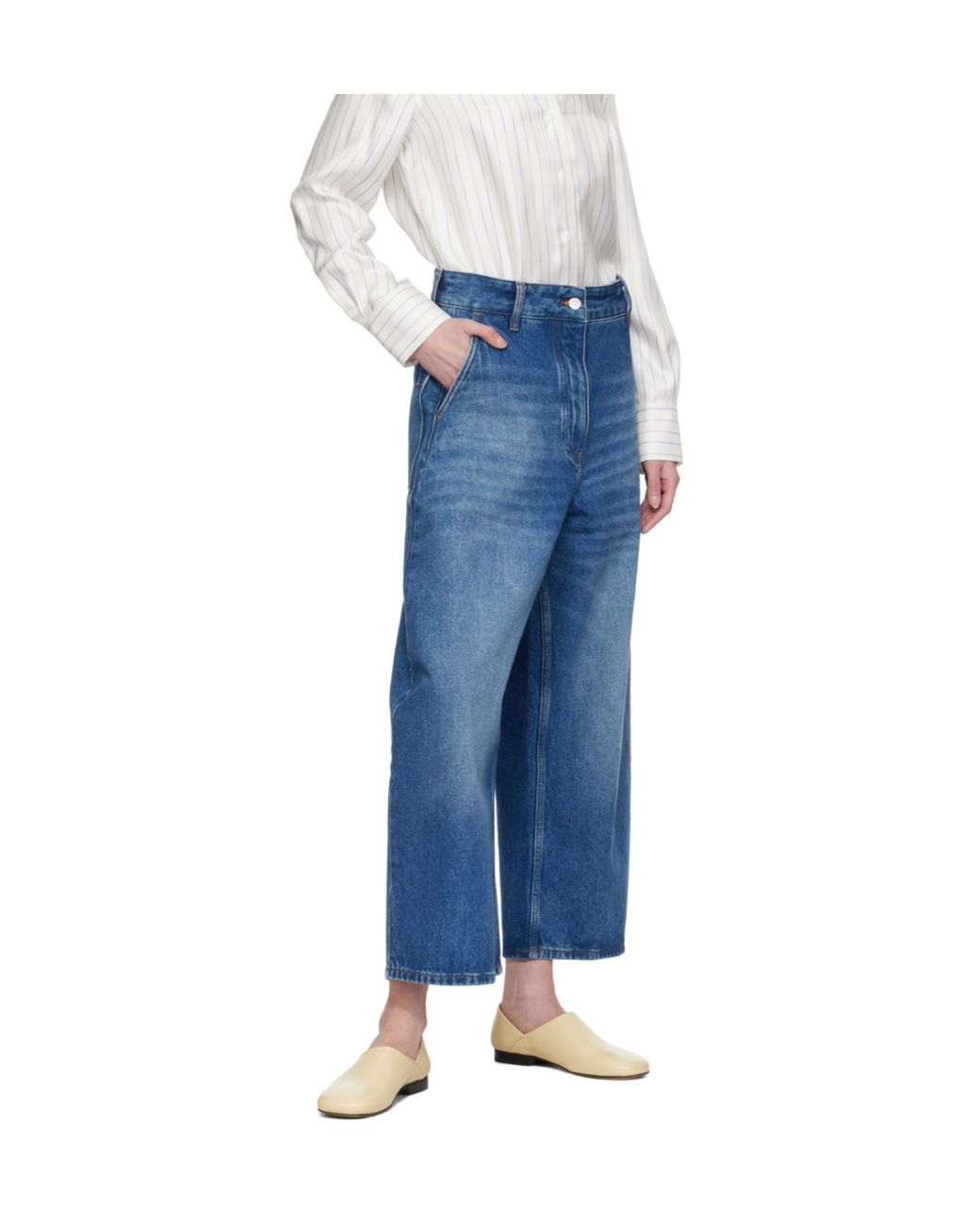 Studio Nicholson Blue Chalco Wide-Leg Denim Pants