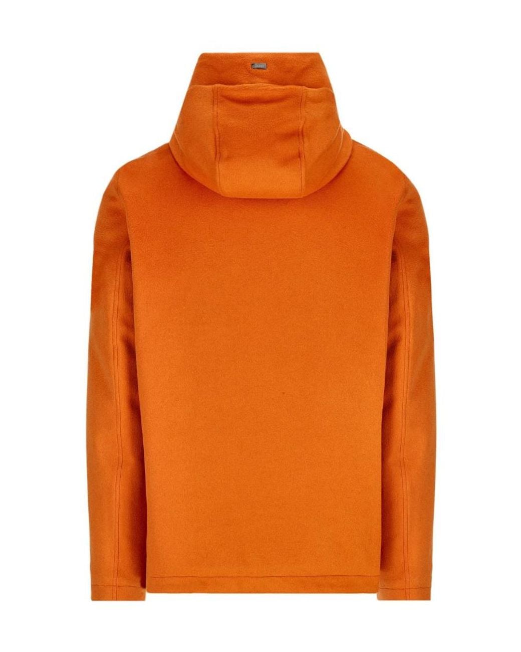Herno Orange Zipped Hooded Drawstring Padded Jacket for men
