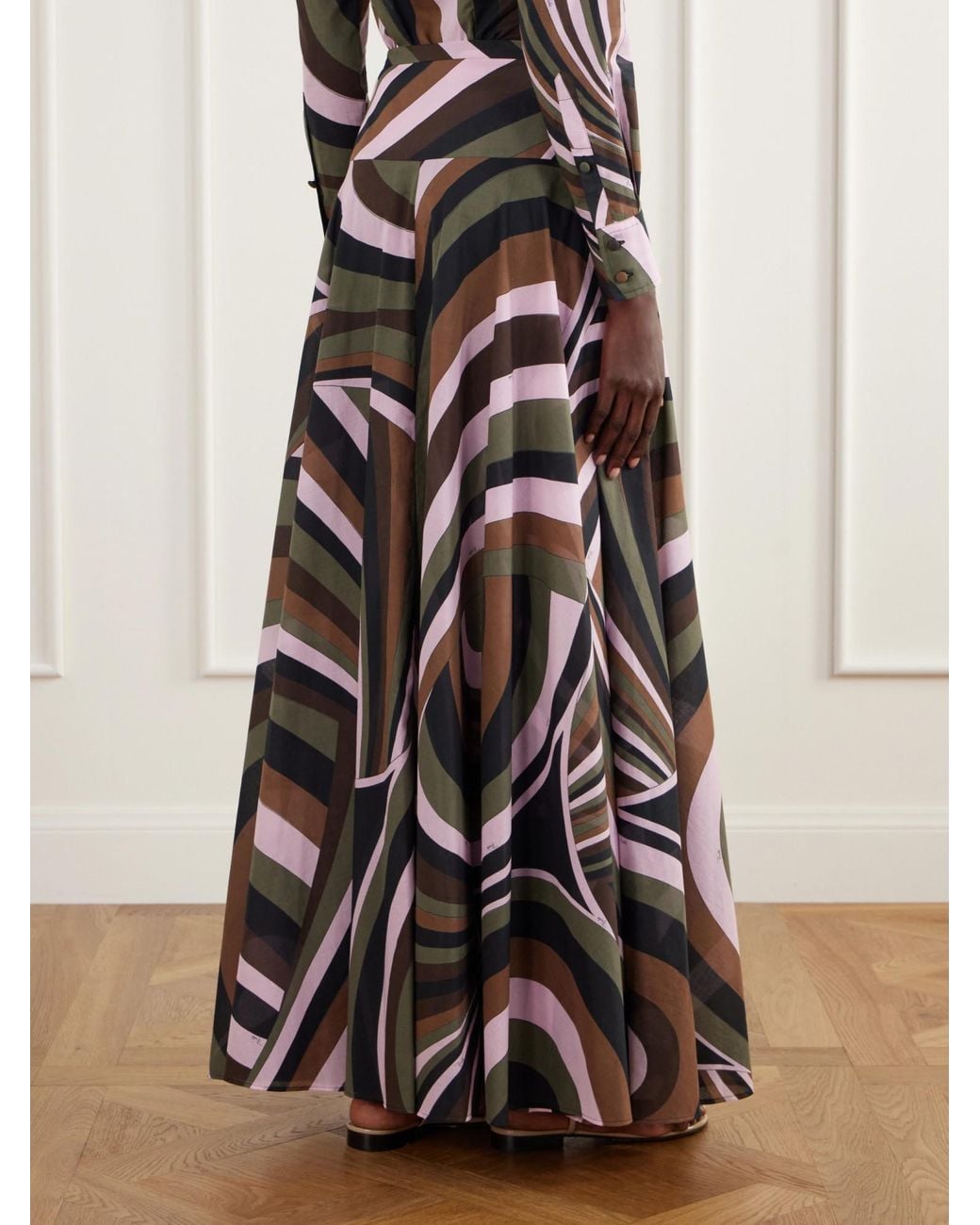 Emilio Pucci Black Long Printed Dress