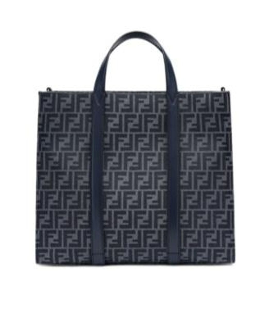 Fendi Blue Ff Jacquard Tote Bag for men
