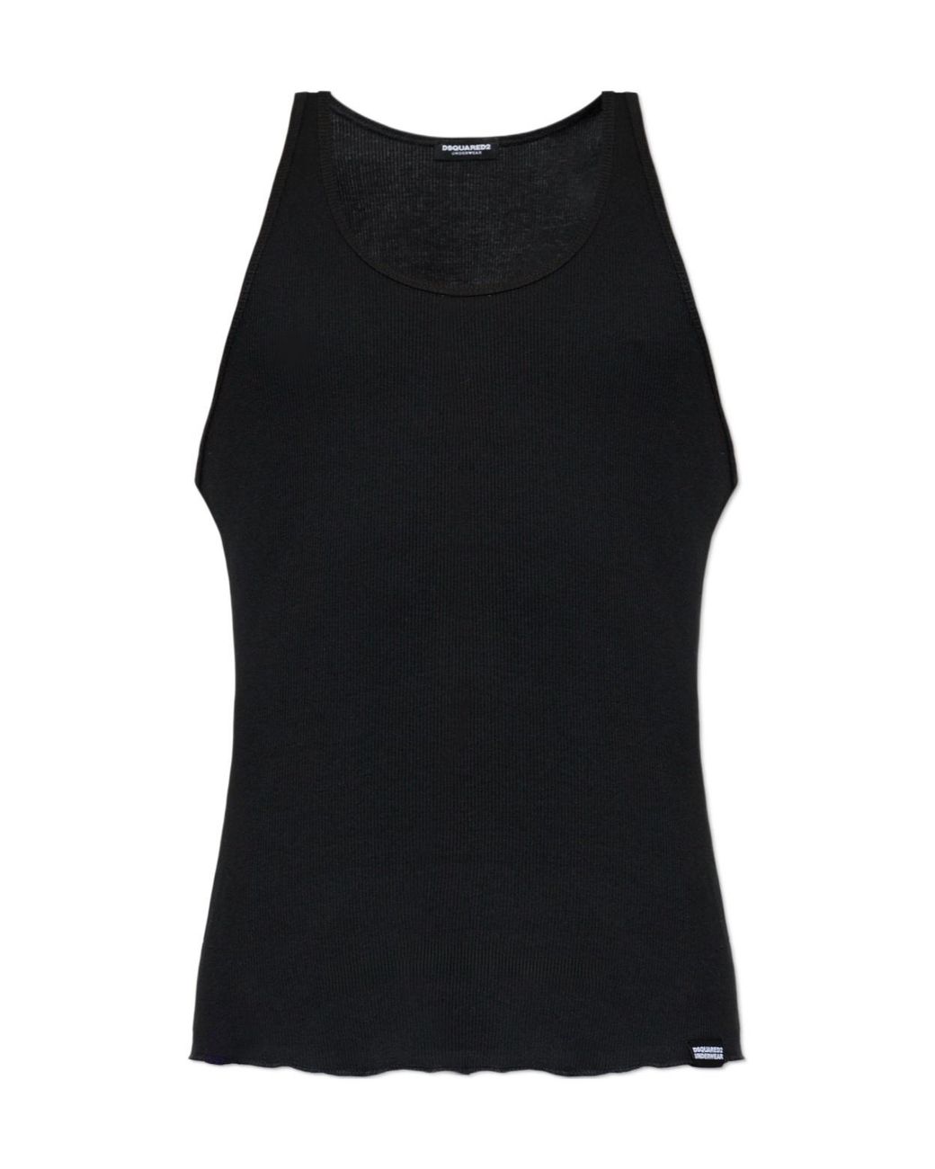 DSquared² Black Ribbed Sleeveless Top for men