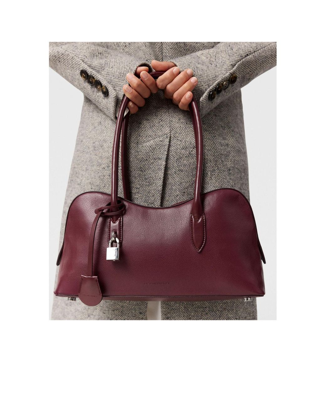 Stella McCartney Purple Stella Ryder Lock Plaque Shoulder Bag