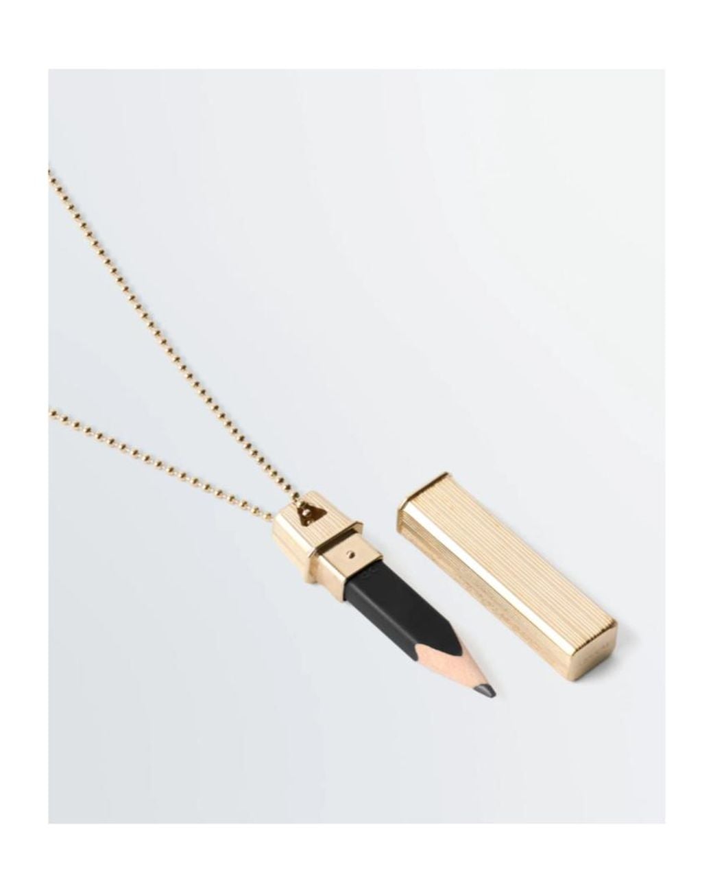 Lemaire White Carpenter-Pencil Necklace for men