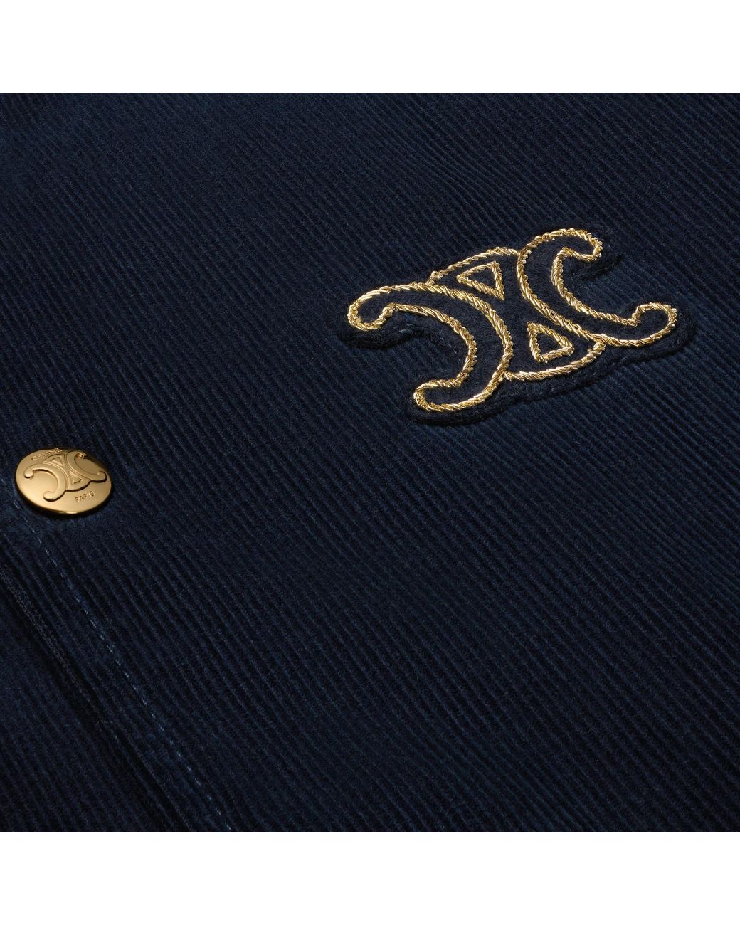 Céline Blue Triomphe Car Coat Jacket