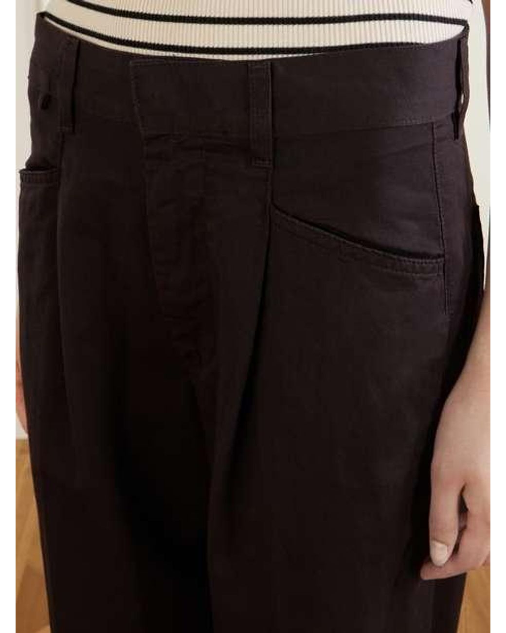 Citizens of Humanity Black High-Waisted Wide-Leg Casual Trousers