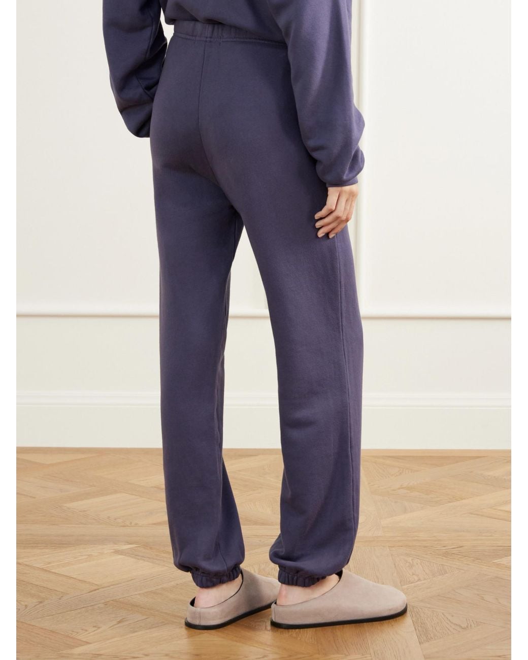 ÉTERNE Blue Blend Terry Tapered Track Pants