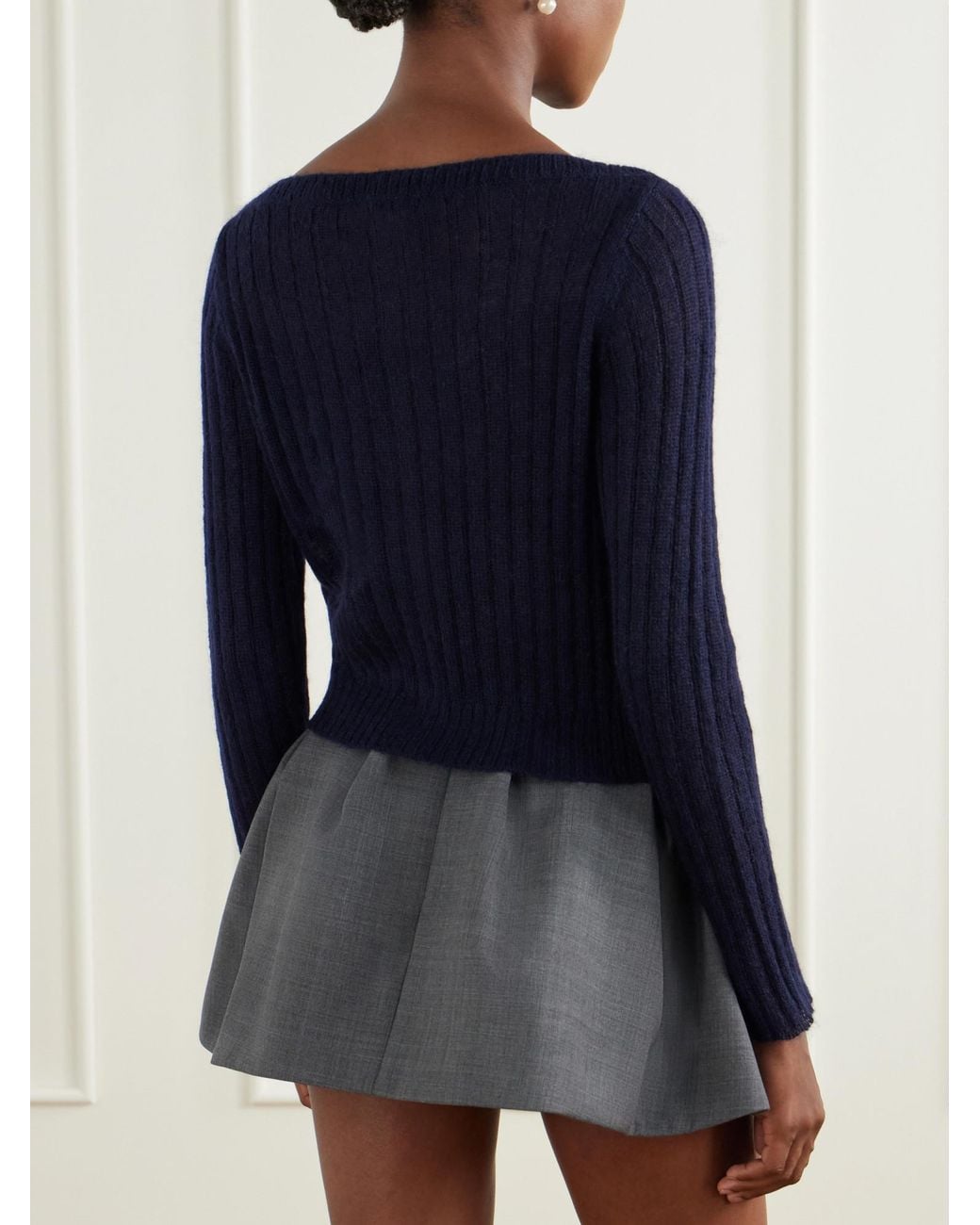 ShuShu/Tong Blue Embellished Knitted Cardigan