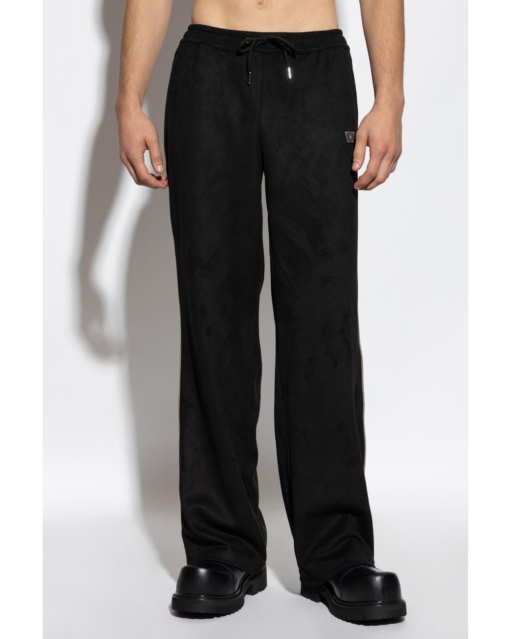 M I S B H V Black Striped Track Pants for men