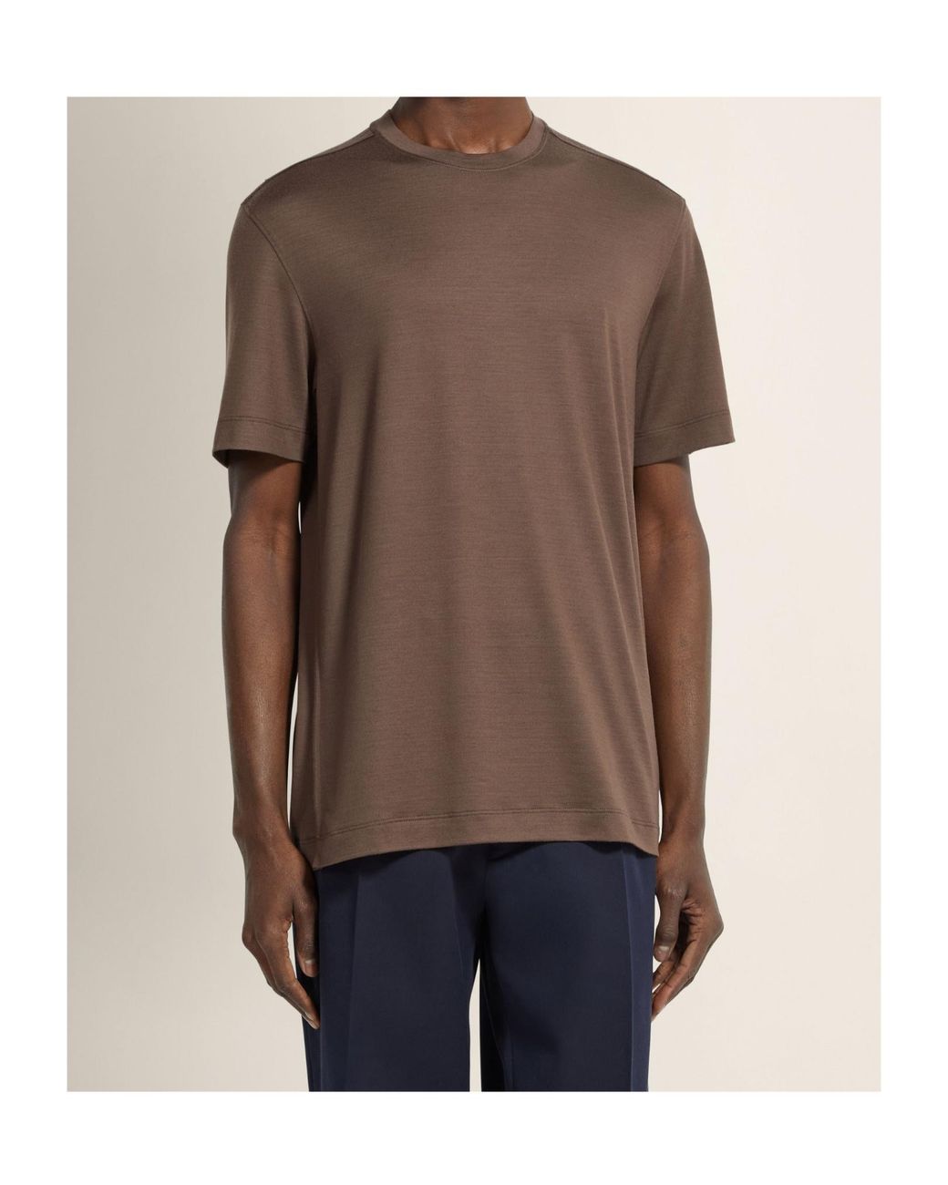 Zegna Brown Vellus Aureum T-Shirt for men