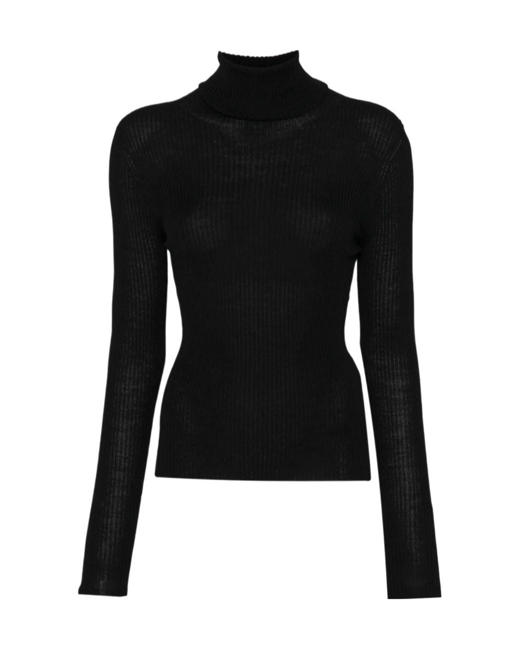 Roberto Collina Black High-Neck Knit Sweater