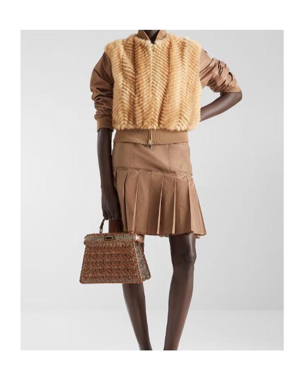 Fendi Natural Mink And Taffeta Bomber Jacket