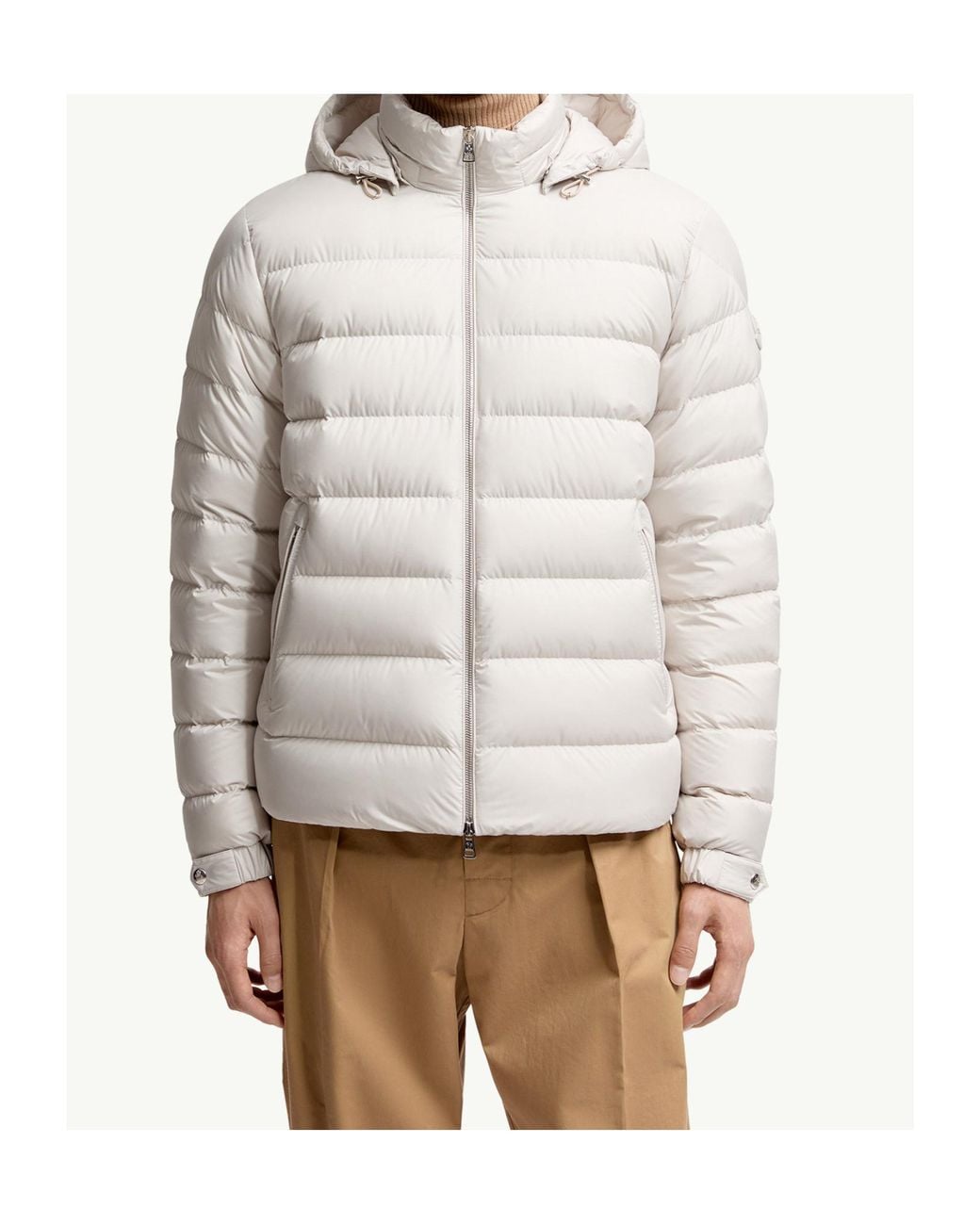 Moncler Gray Arneb Hooded Short Padded Jacket for men