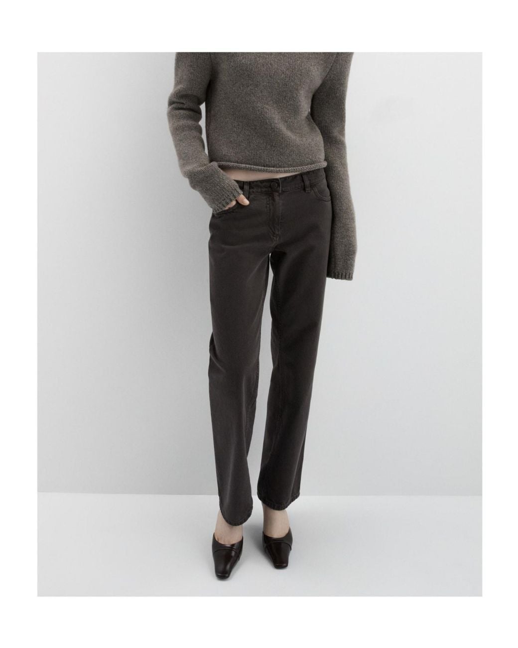 Magda Butrym Brown Magda Burtym Mid-Waist Straight-Leg Jeans