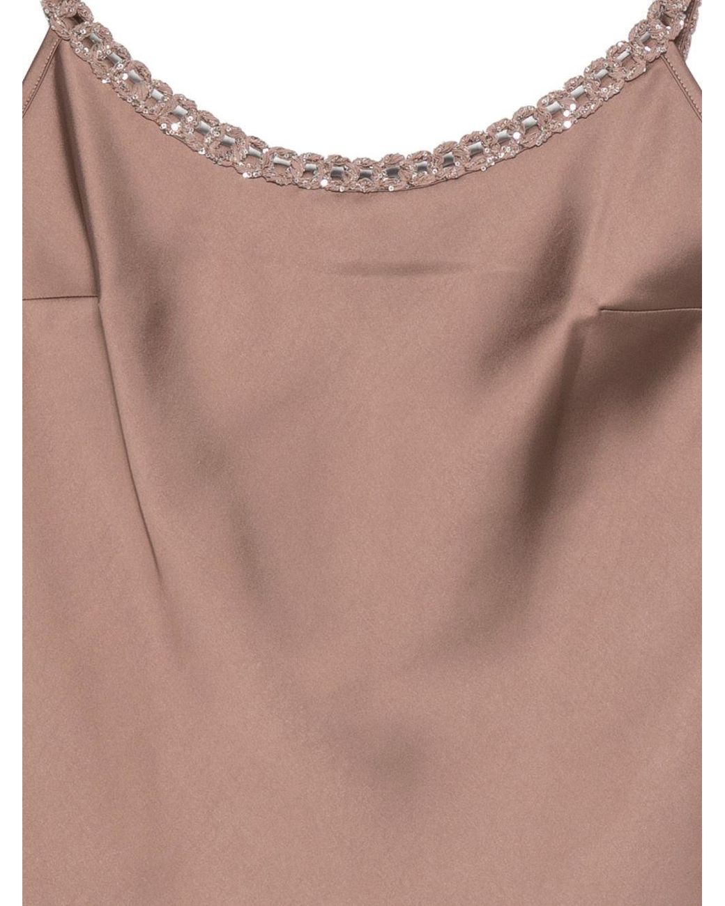 D.exterior Brown Embellished Camisole Top
