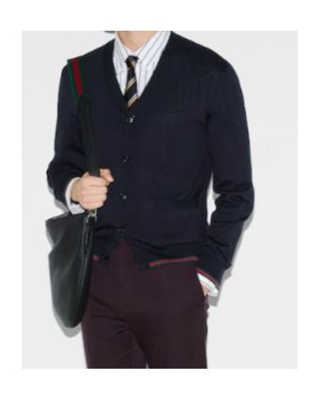 Gucci Blue Button-Up Knit Cardigan for men