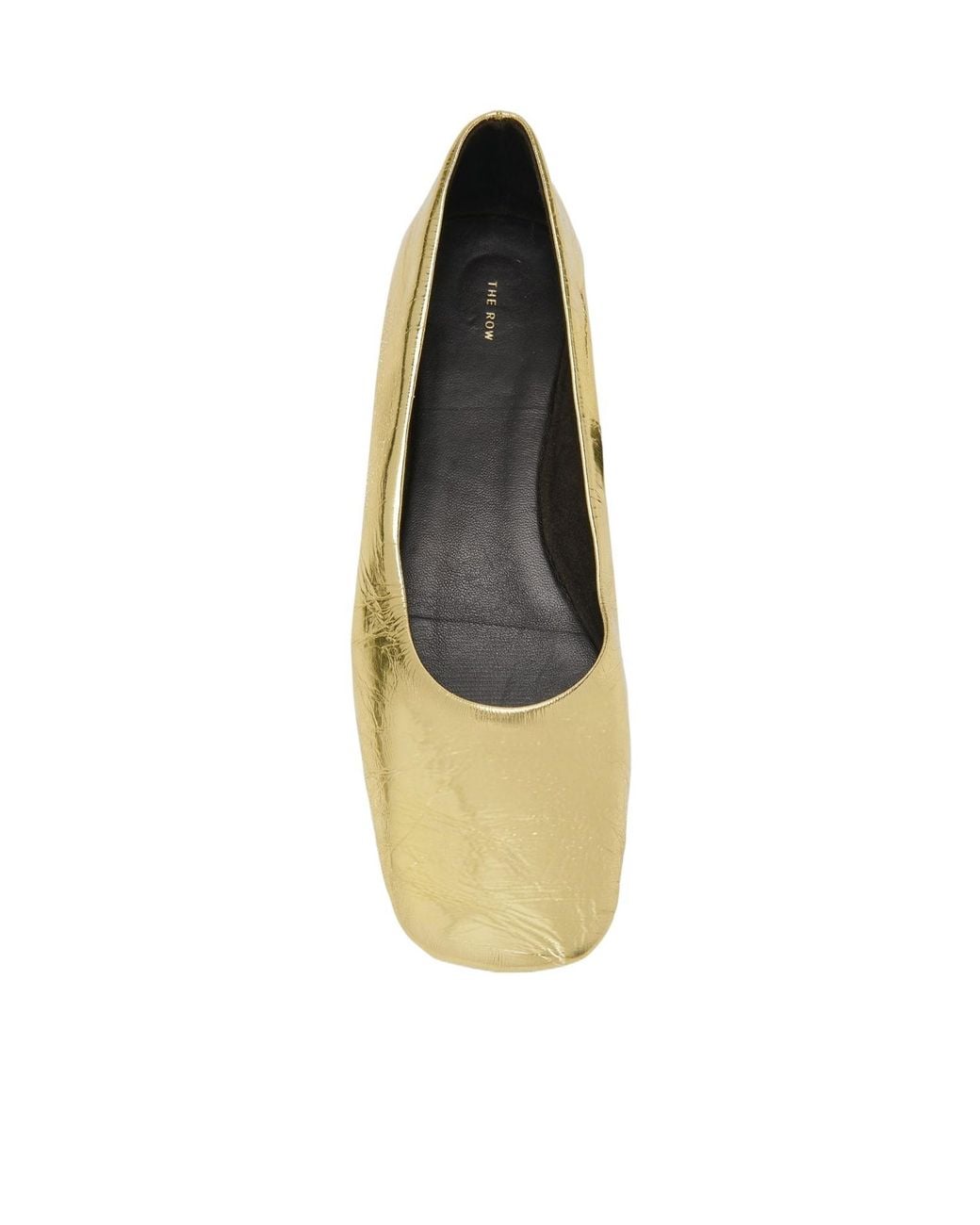 The Row Natural Metallic-Effect Ballet Flats