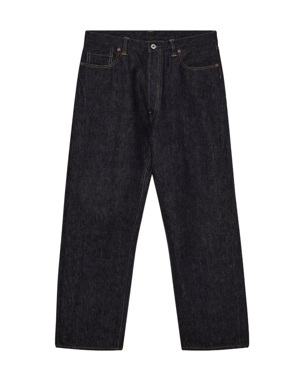 A.PRESSE Blue Washed Wide-Leg Jeans for men