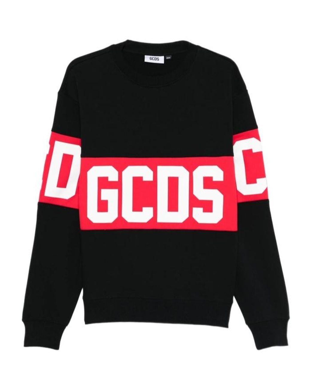 Gcds Black Crew-Neck Sweatshirt for men