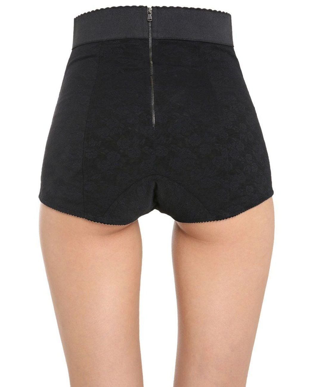 Dolce & Gabbana Black High-Waisted Lace Briefs