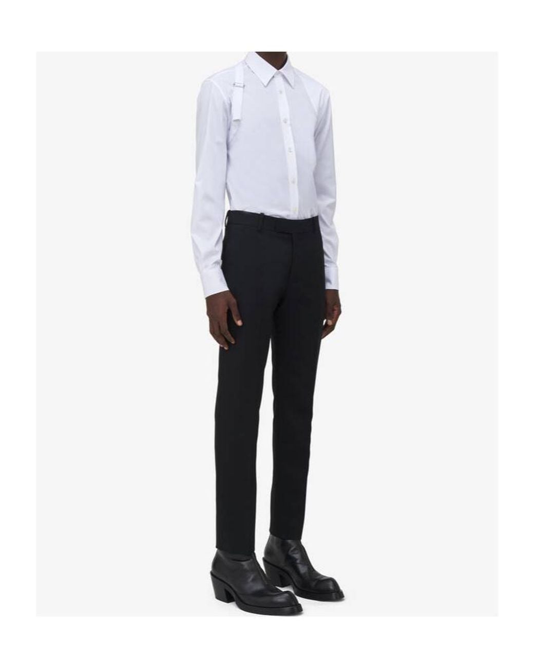 McQueen White Harnes Long Sleeved Shirt for men