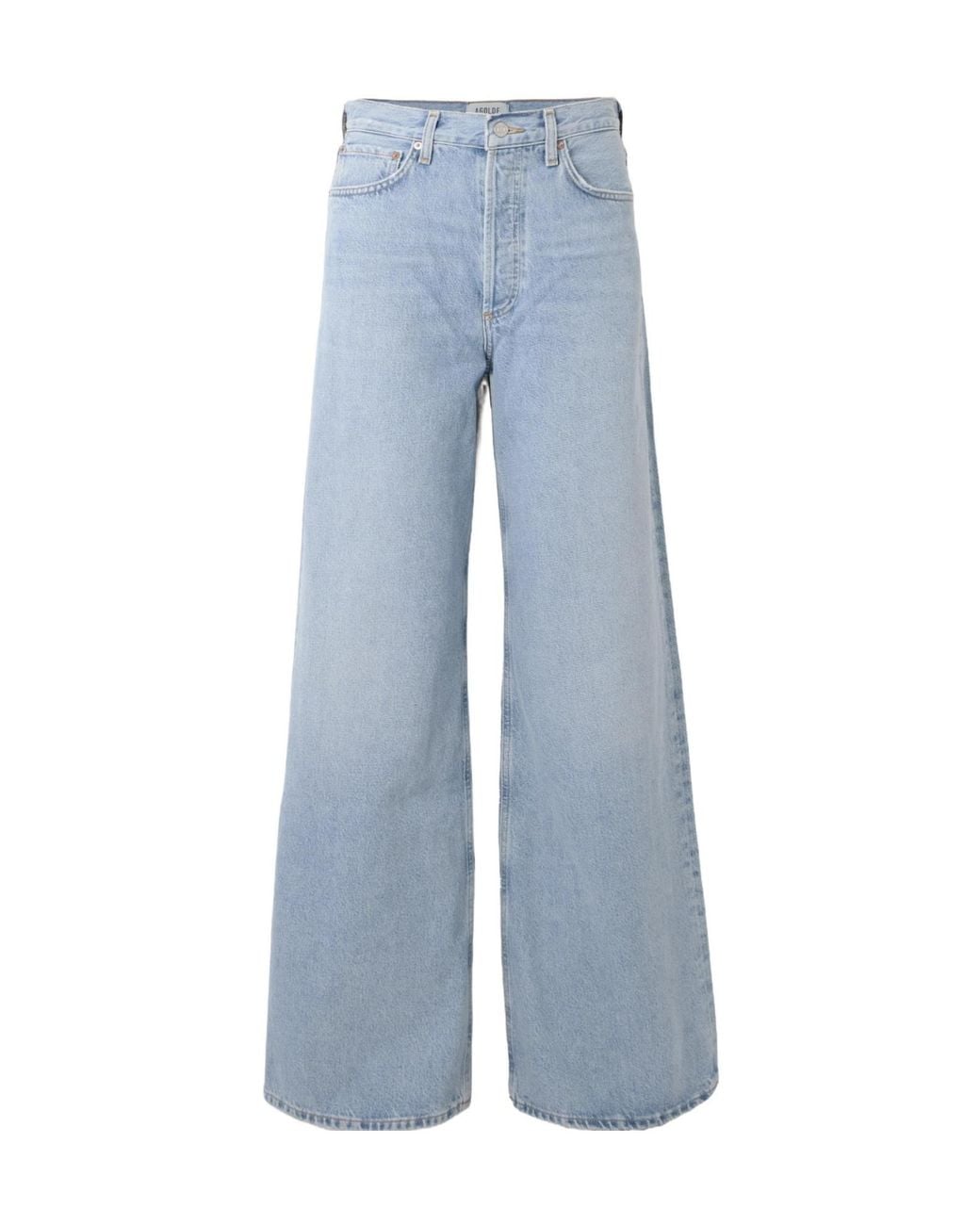 Agolde Blue High-Rise Wide-Leg Jeans