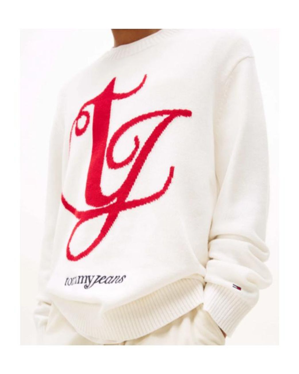 Tommy Hilfiger White Crew Neck Sweater for men