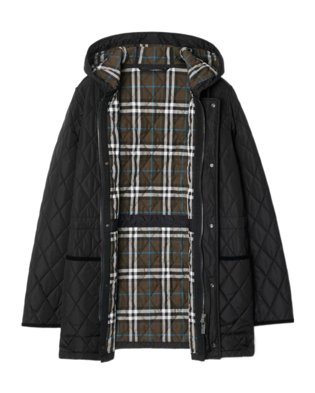 Burberry Black Devon Quilted Hooded Parka