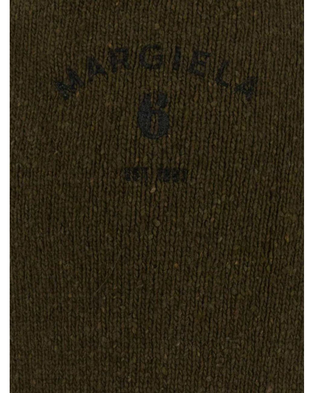 MM6 by Maison Margiela Green Distressed Hem Knitted Skirt