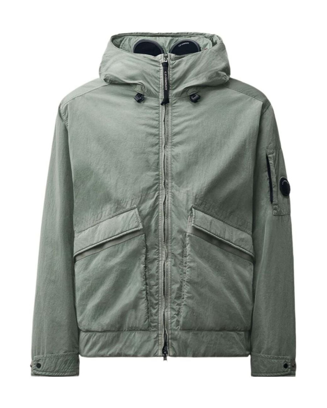 C P Company Green Zip Up Hooded Jacket for men
