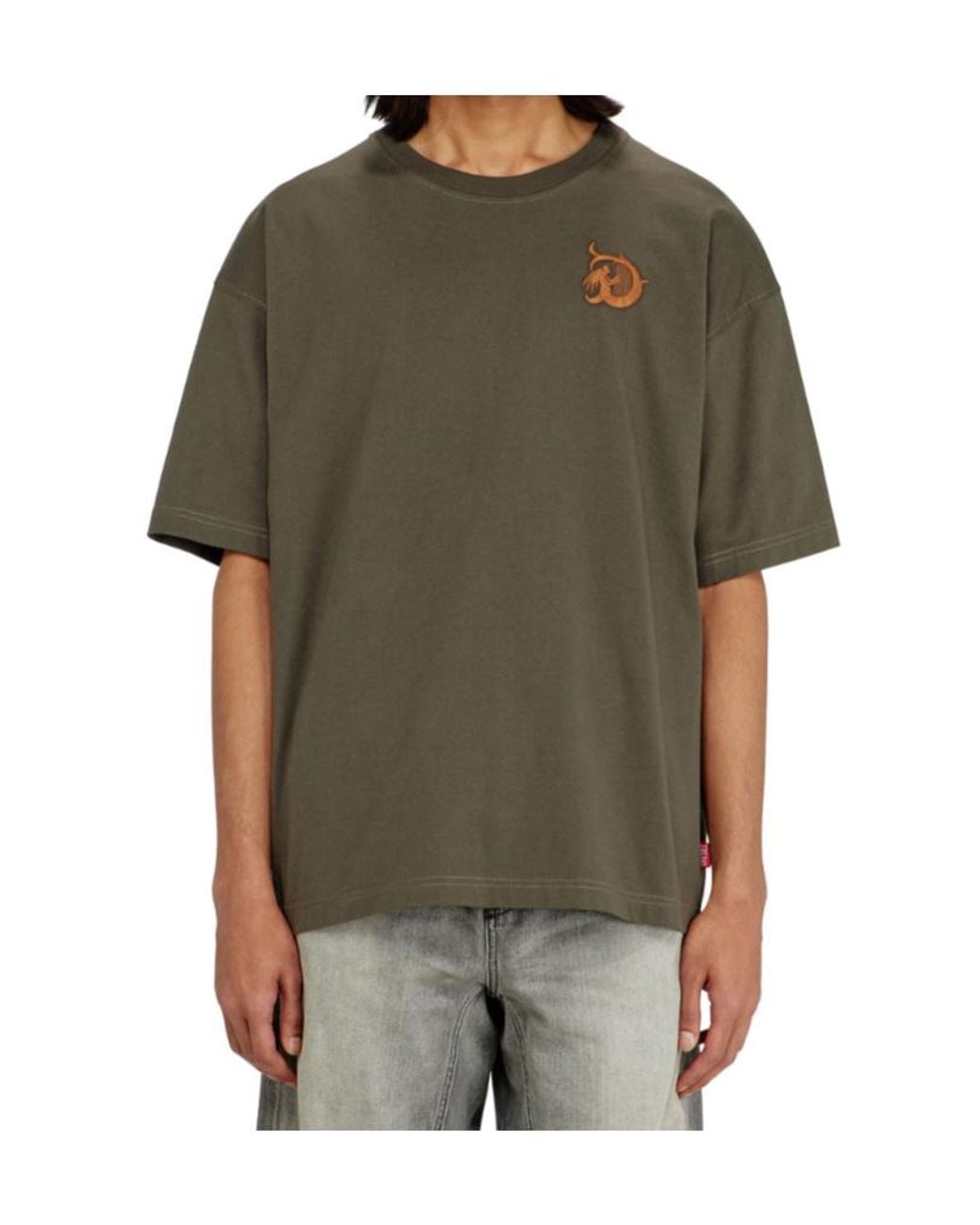 DIESEL Green T Boxt Aa 11 Embroidered T-Shirt for men