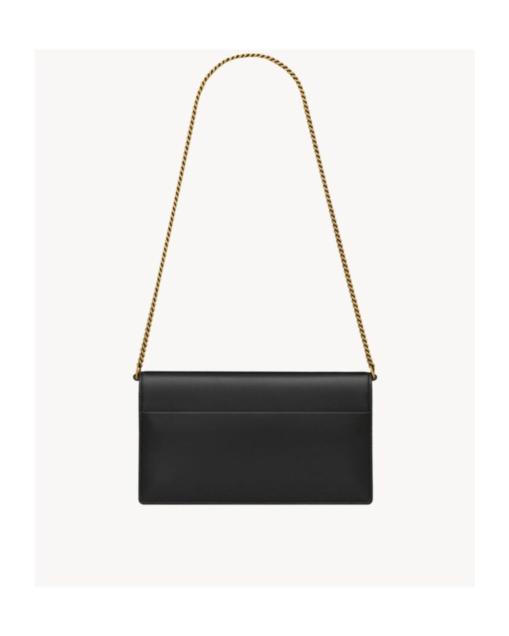 Saint Laurent White Sunset Foldover Top Clutch Bag