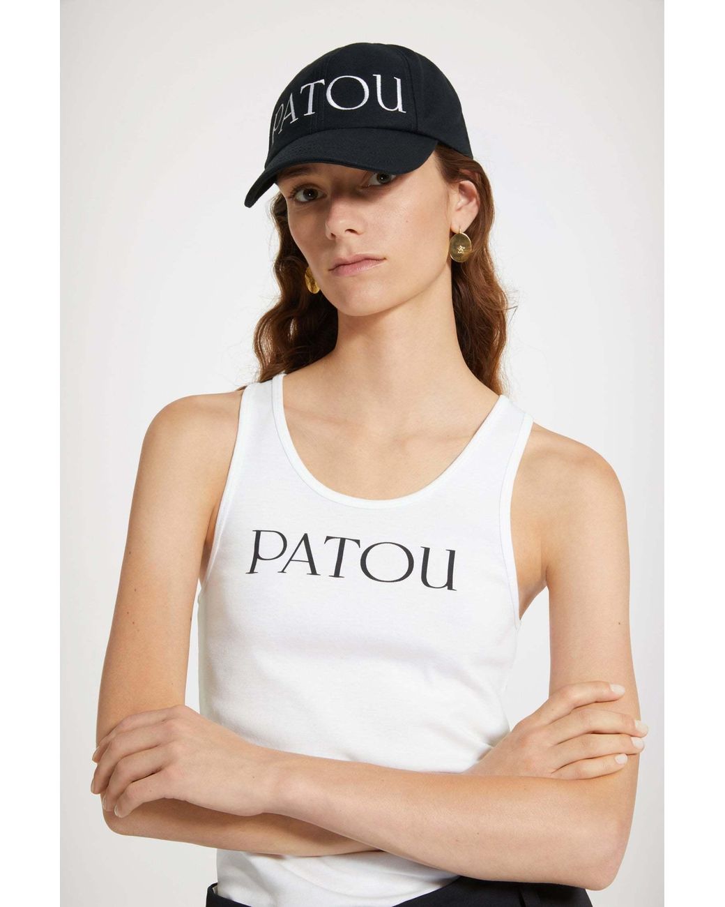Patou White Logo Printed Tank Top