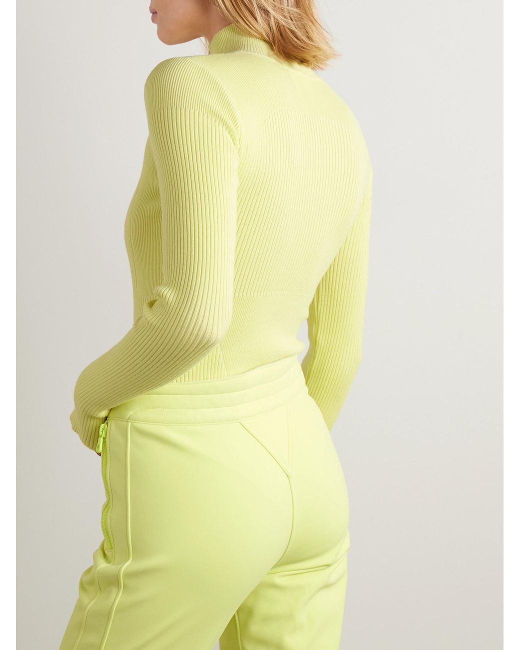 CORDOVA Yellow Ribbed High-Neck Romper
