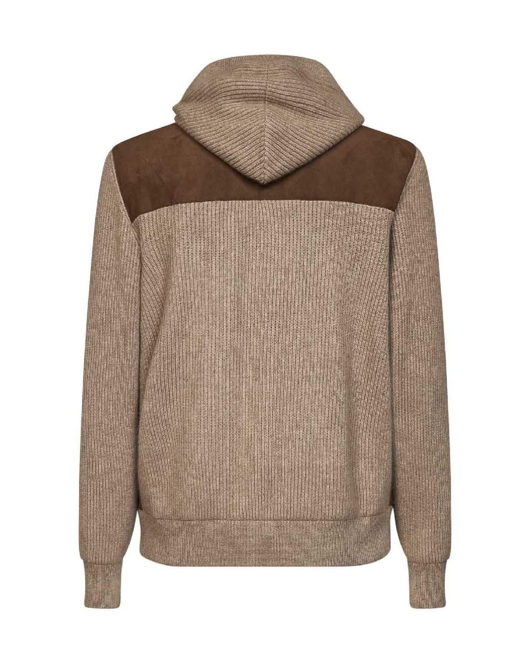 Brunello Cucinelli Brown Zip-Up Hooded Jacket for men