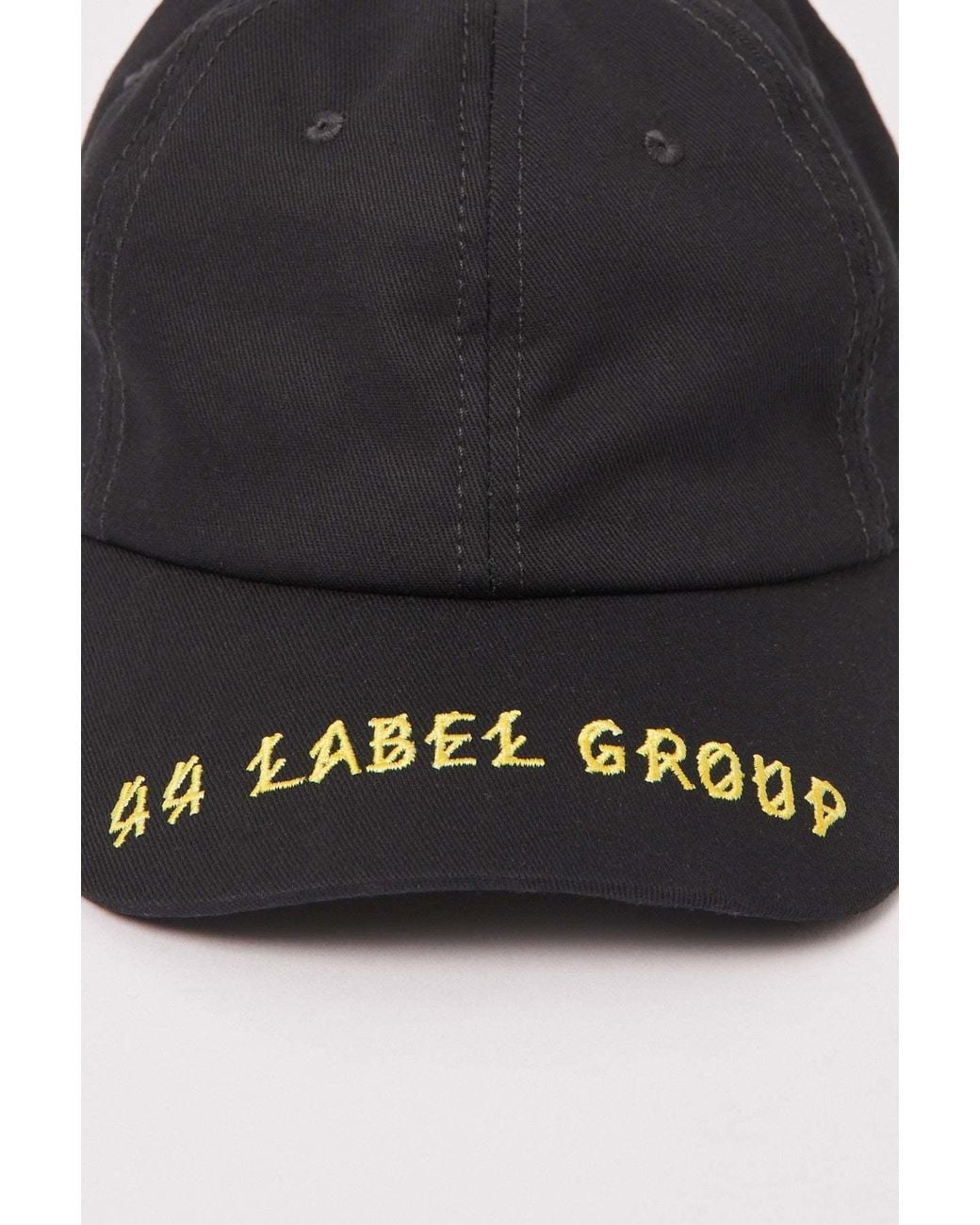44 Label Group Black Logo Embroidered Eyelet Cap for men