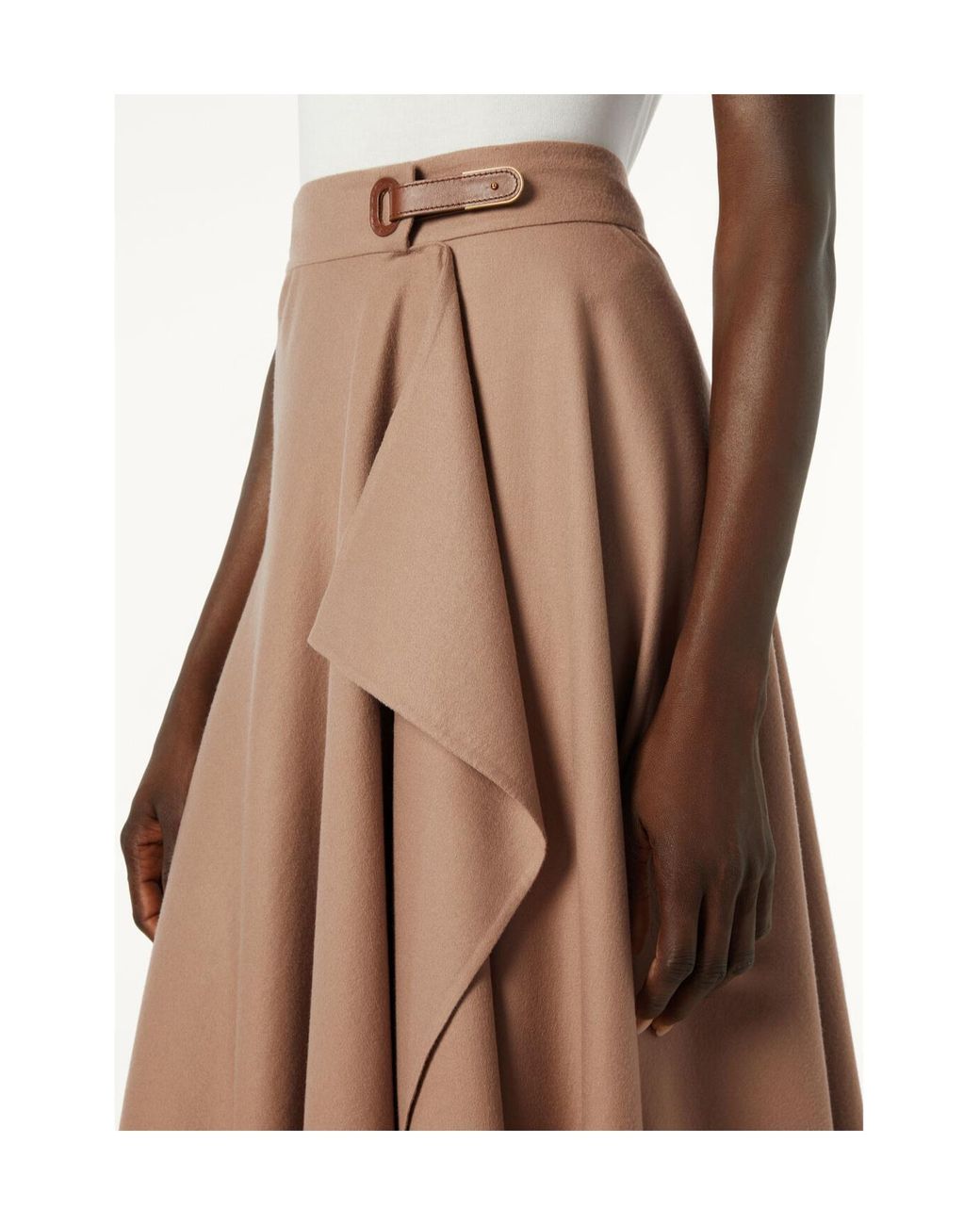 Loro Piana Brown Draped Skirt