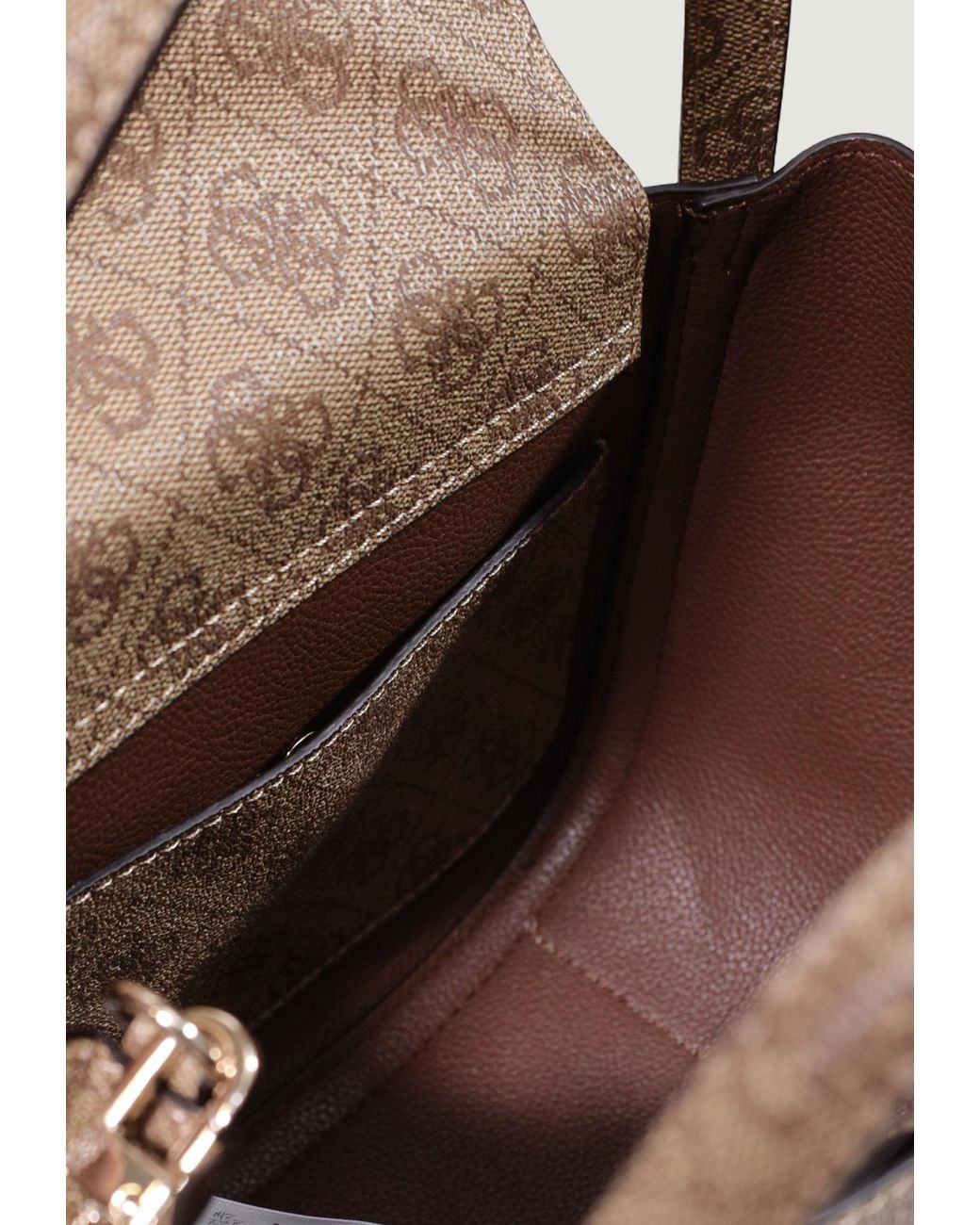 Guess Gray Coleen Monogram-Print Logo-Plaque Tote Bag