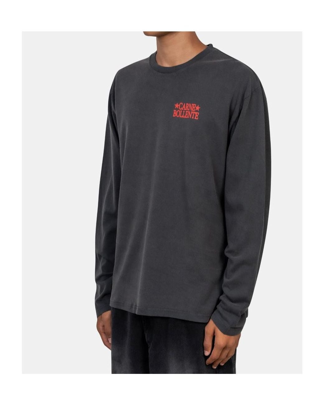 Carne Bollente Black Crew-Neck Long-Sleeve T-Shirt for men