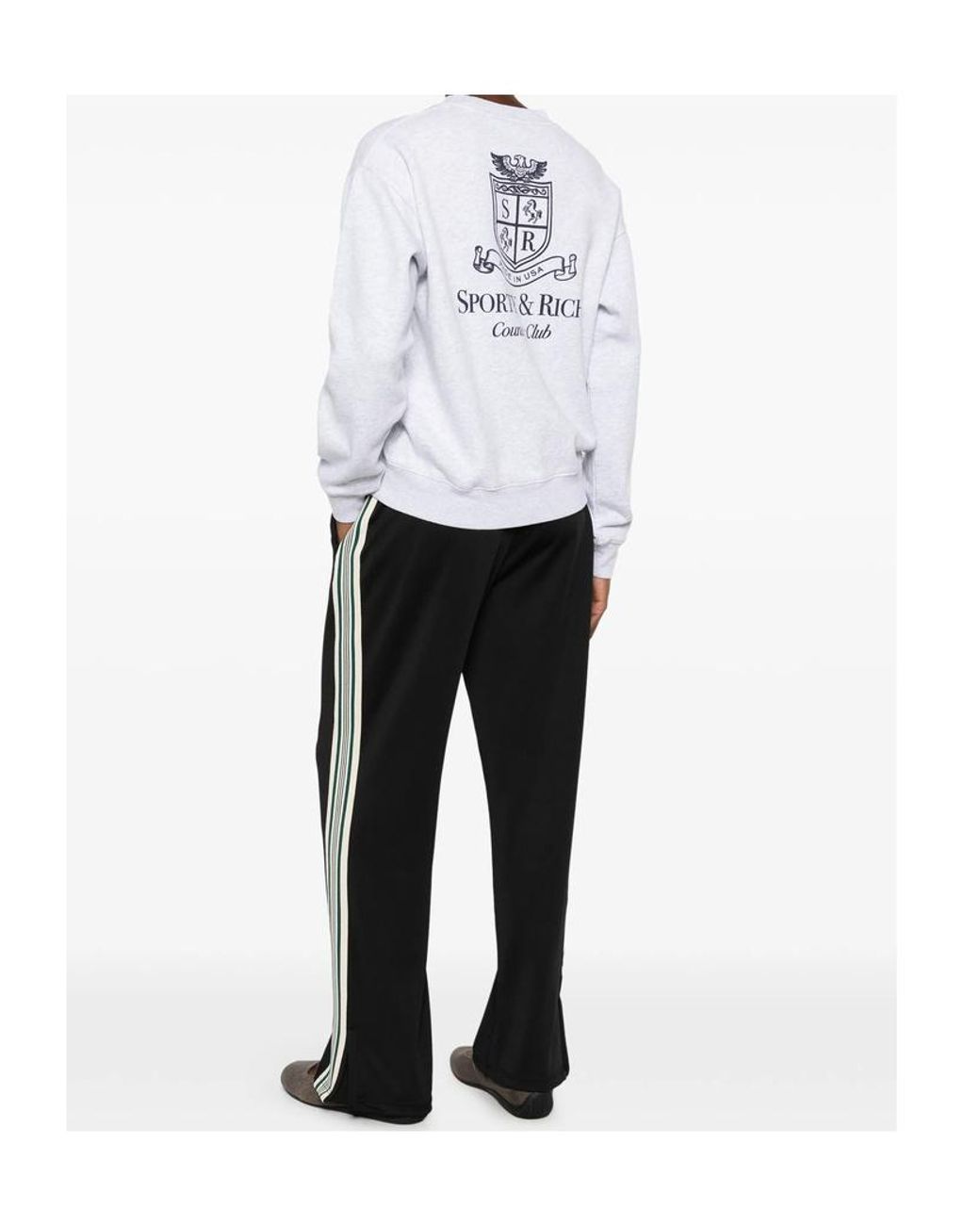 Sporty & Rich White Long-Sleeved Knit Top