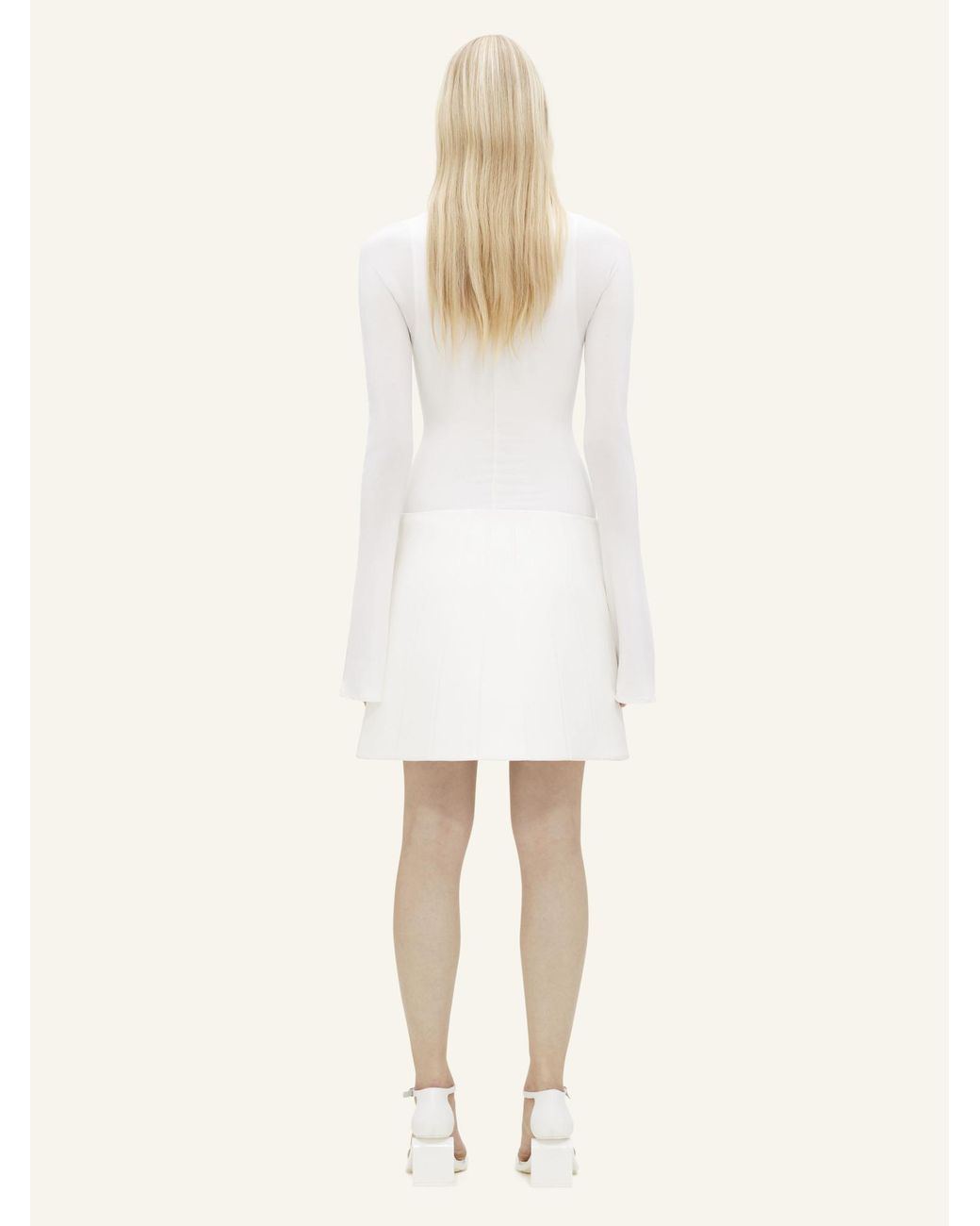 Courreges Natural High-Neck Jersey Jumpsuit