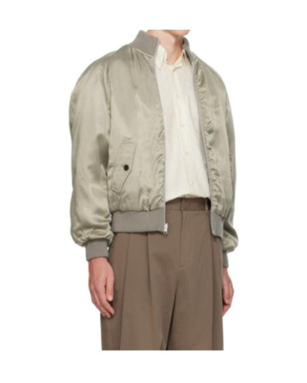 Amomento Green Long-Sleeved Cropped Jacket for men