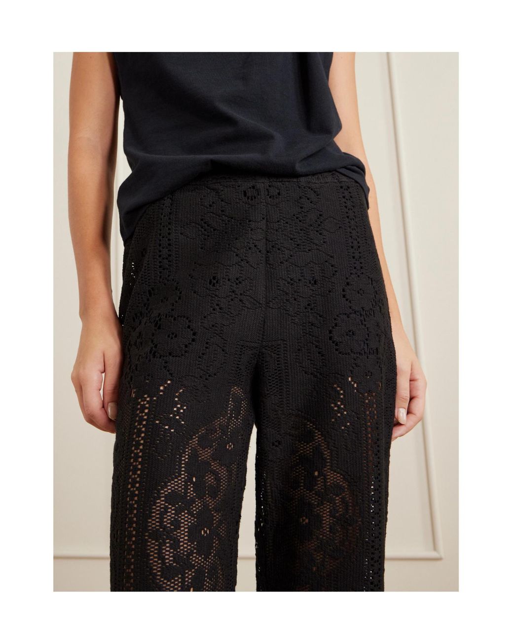 Sea Black Lace Trousers