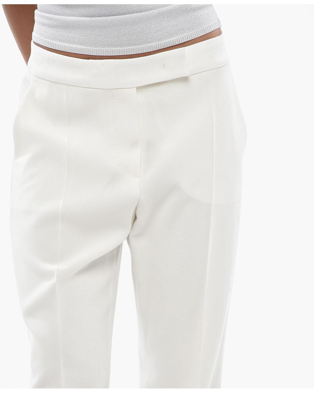 Max Mara White Idoneo Concealed-Fastening Trousers