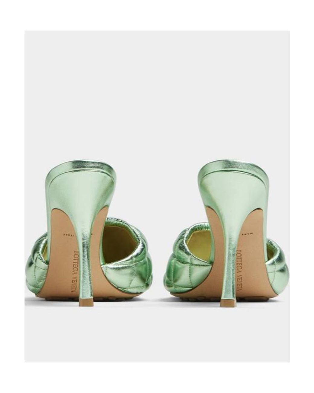 Bottega Veneta Green Quilted Padded Mules