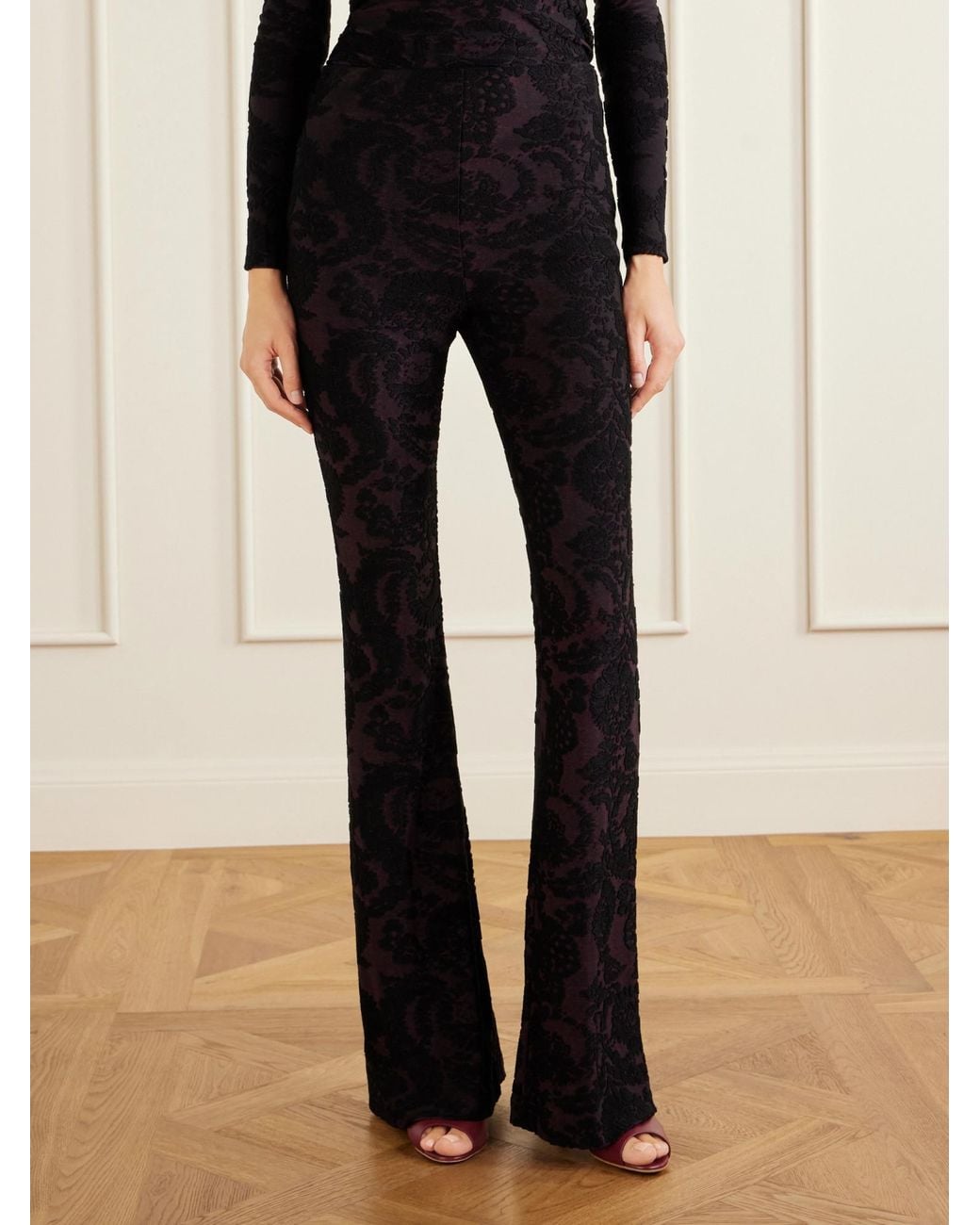 Etro Black High-Waist Flared Trousers