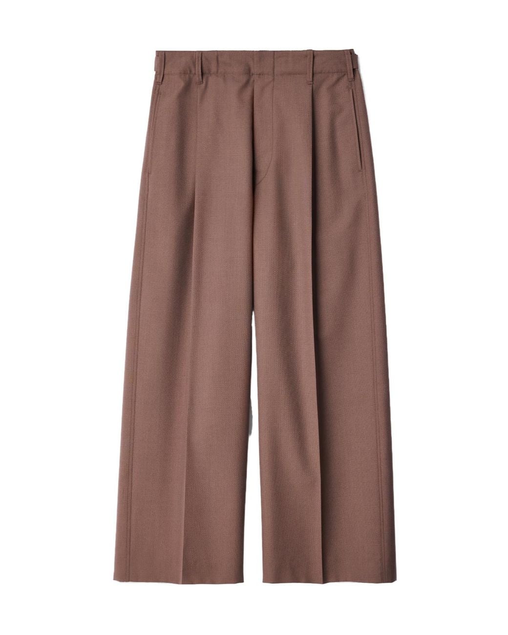 Lemaire Brown Pleated Wide Leg Pants for men
