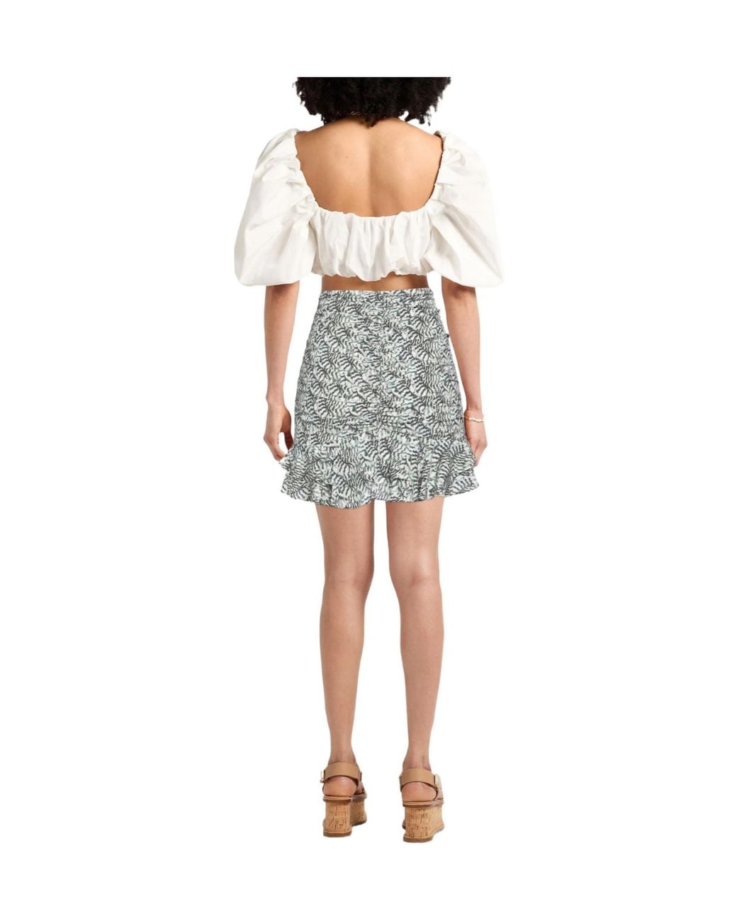Isabel Marant Gray Zebra-Striped Stretch Midi Skirt